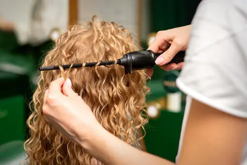 curling hair with wand